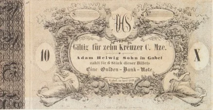 Náhledový obrázek předmětu Nouzové platidlo z let 1848-1849 - 10 krejcarů