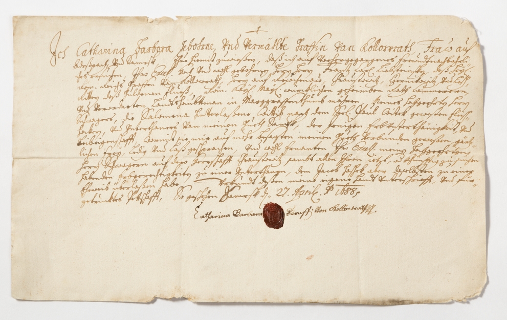 Náhledový obrázek Výhostní list Salomeny Vítkové z 24. dubna 1688 - 1