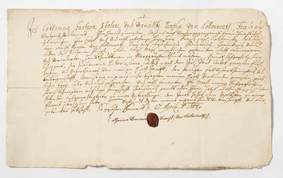 Náhledový obrázek předmětu Výhostní list Salomeny Vítkové z 24. dubna 1688