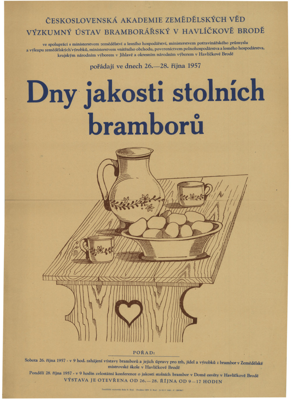 Náhledový obrázek Pozvánka na výstavu v rámci Dnů jakostí stolních brambor, plakát - 1