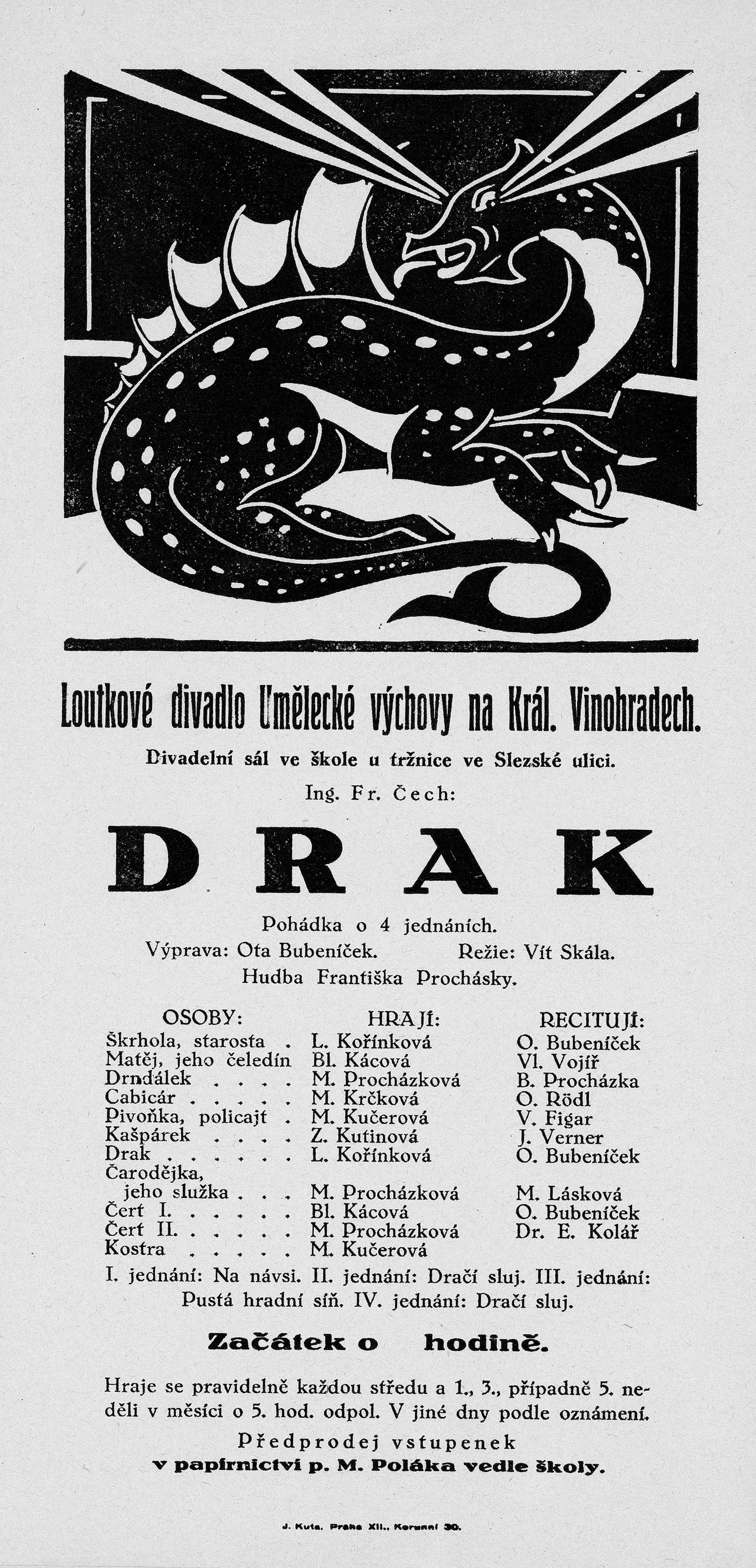 Náhledový obrázek předmětu Cedule k inscenaci hry Fr. Čecha Drak