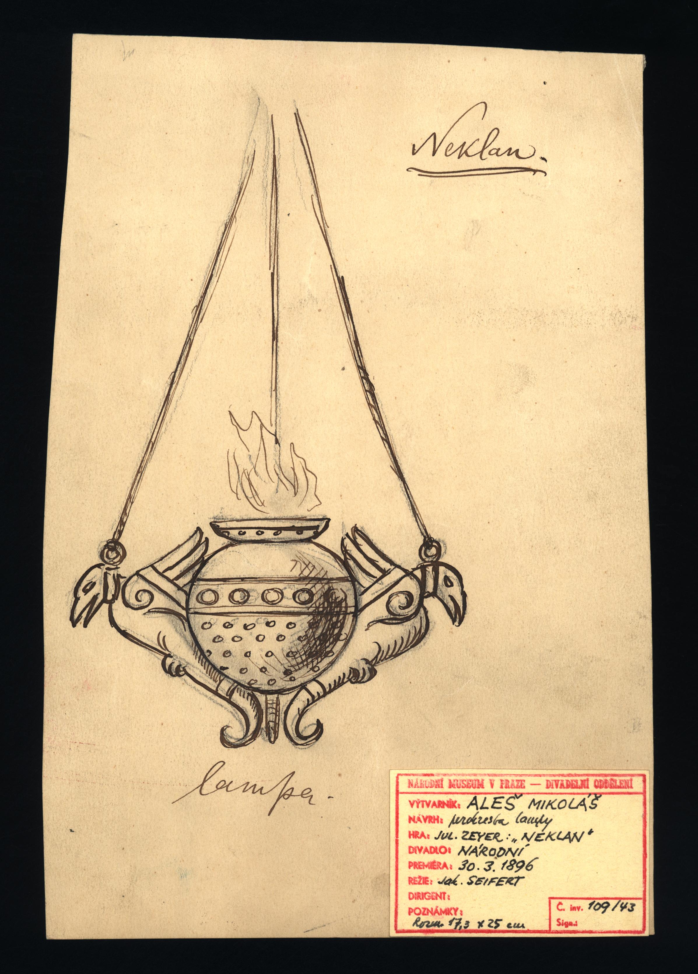 Náhledový obrázek lampa s uchy v podobě okřídlených ještěrů - 1