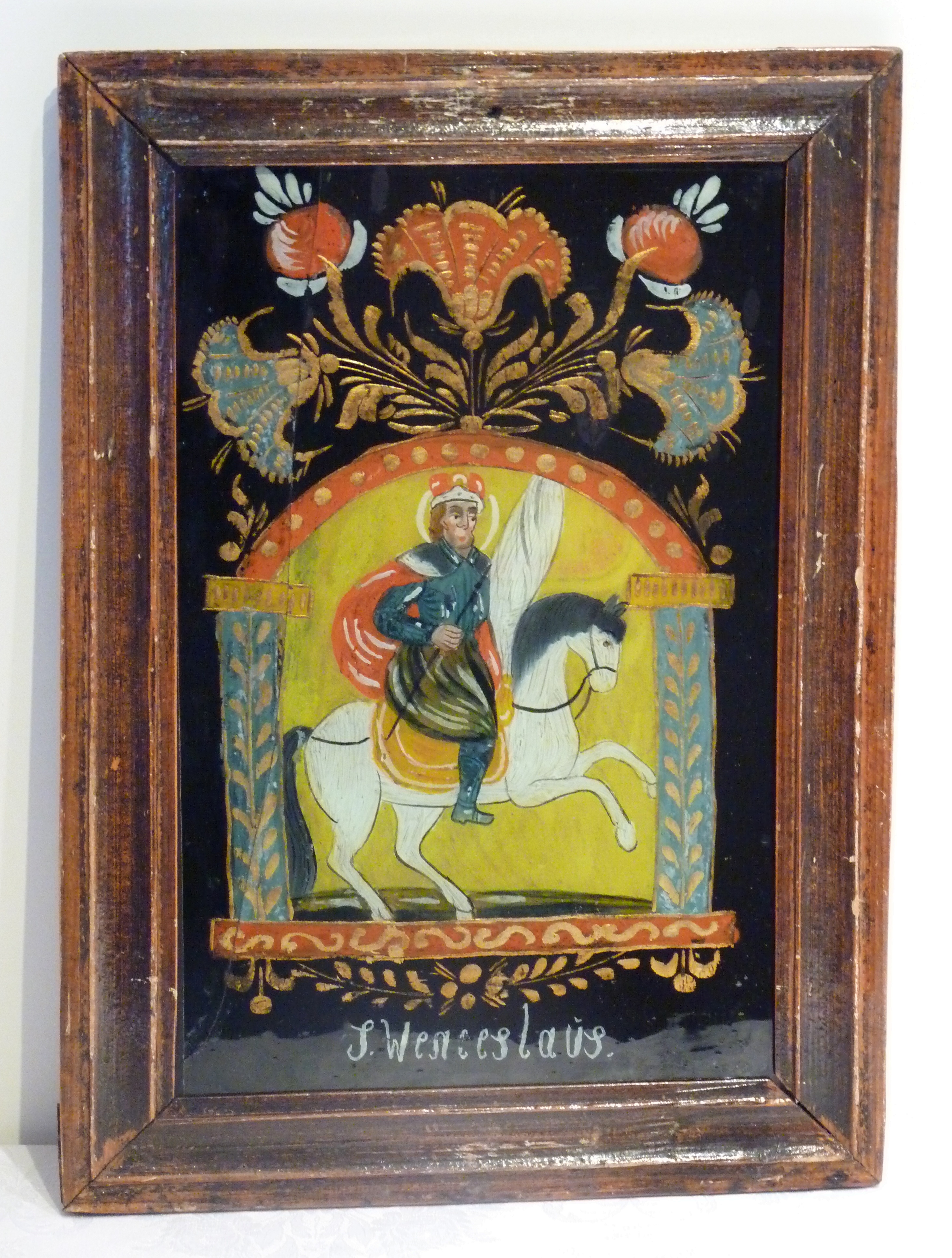 Náhledový obrázek Sv. Václav - malba na skle - 1