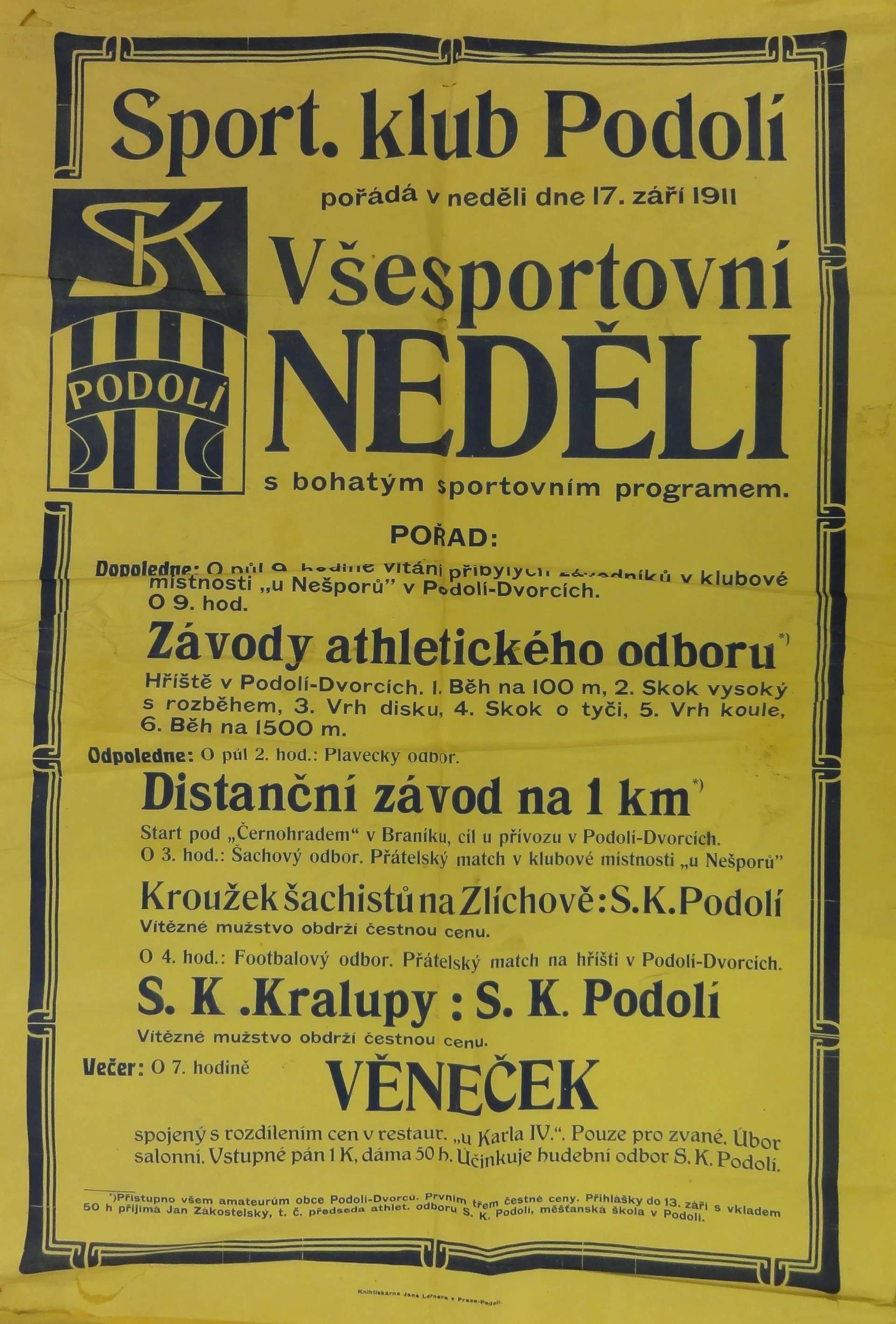 Náhledový obrázek předmětu SK Podolí. Všesportovní neděle