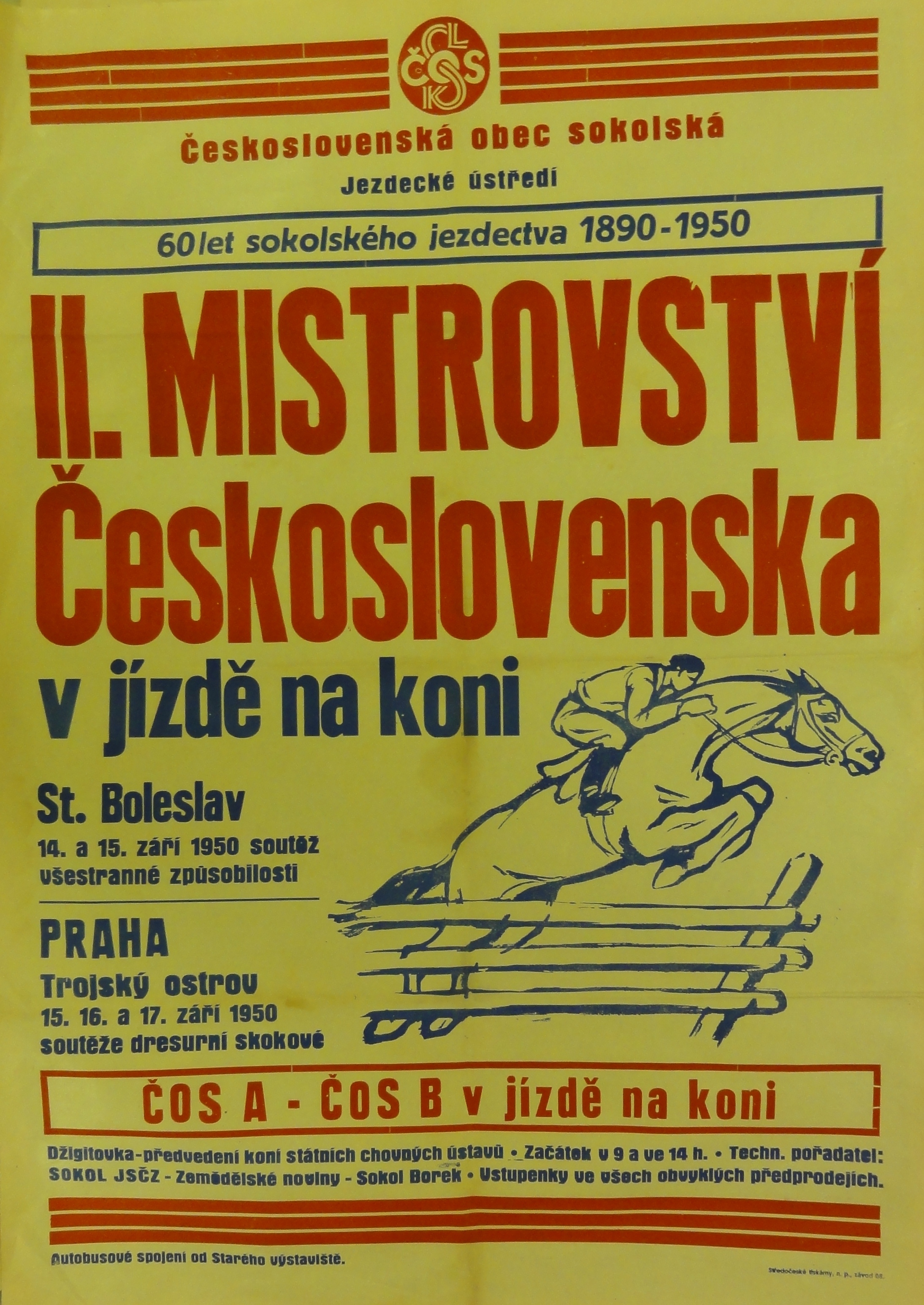 Náhledový obrázek Druhé mistrovství Československa v jízdě na koni - 1