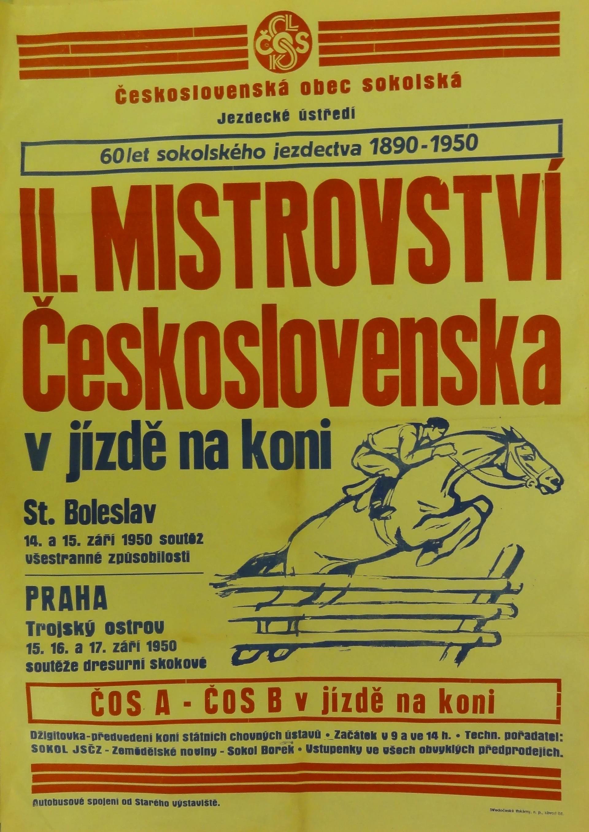 Náhledový obrázek předmětu Druhé mistrovství Československa v jízdě na koni