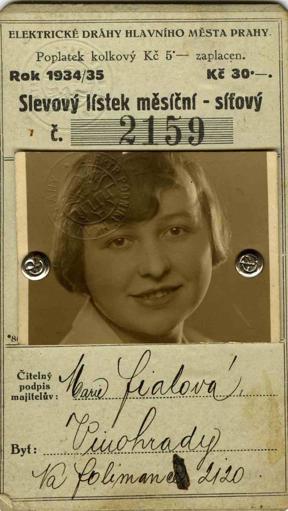 Náhledový obrázek předmětu Síťové jízdenky Marie Fialové