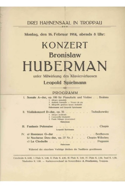 Náhledový obrázek předmětu Program koncertu