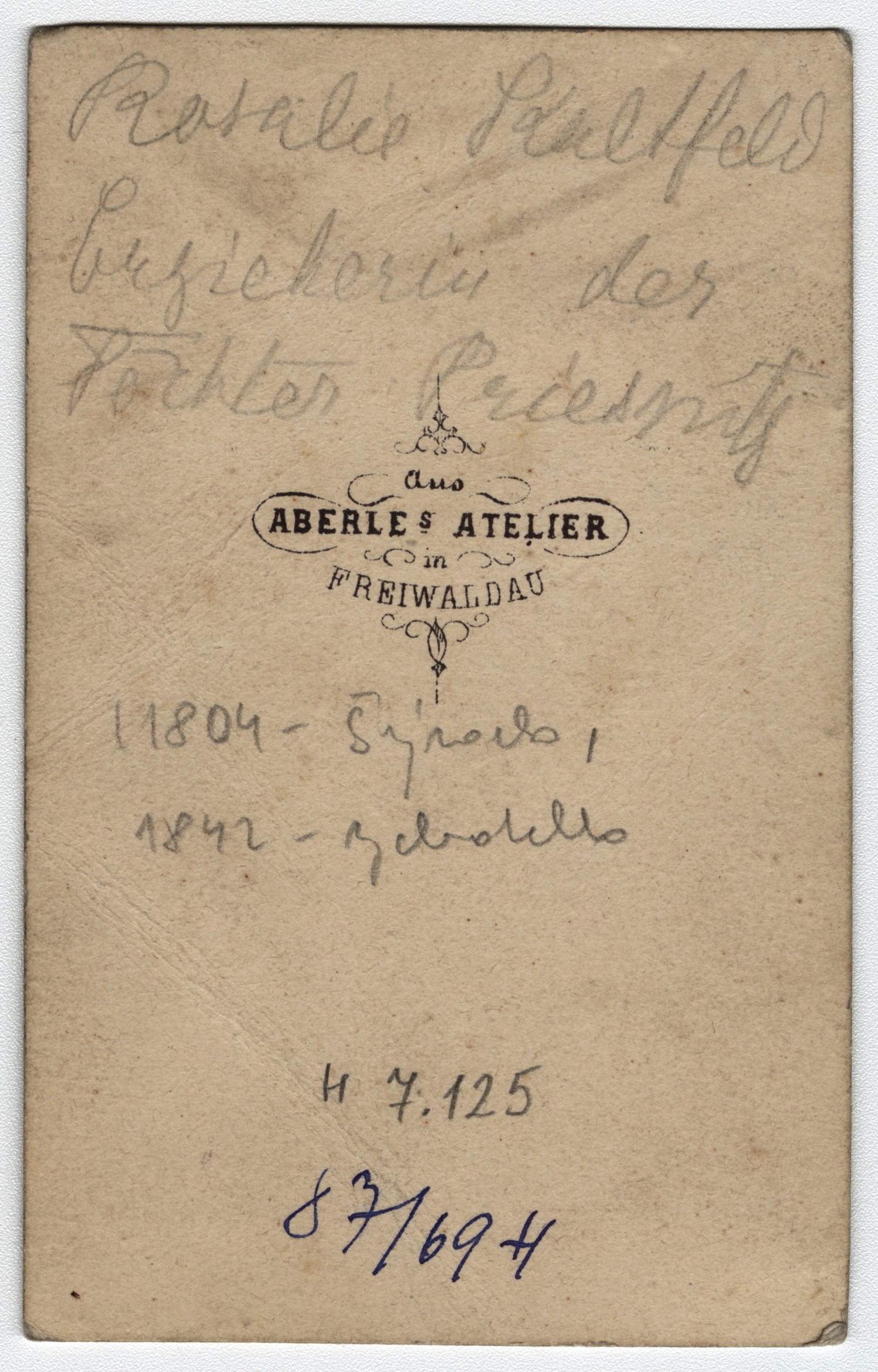 Náhledový obrázek Rosalie Kaltfeld (nar. 1804), vychovatelka dětí Vincenze Priessnitze, na portrétní fotografii (2. polovina 19. století) - 2