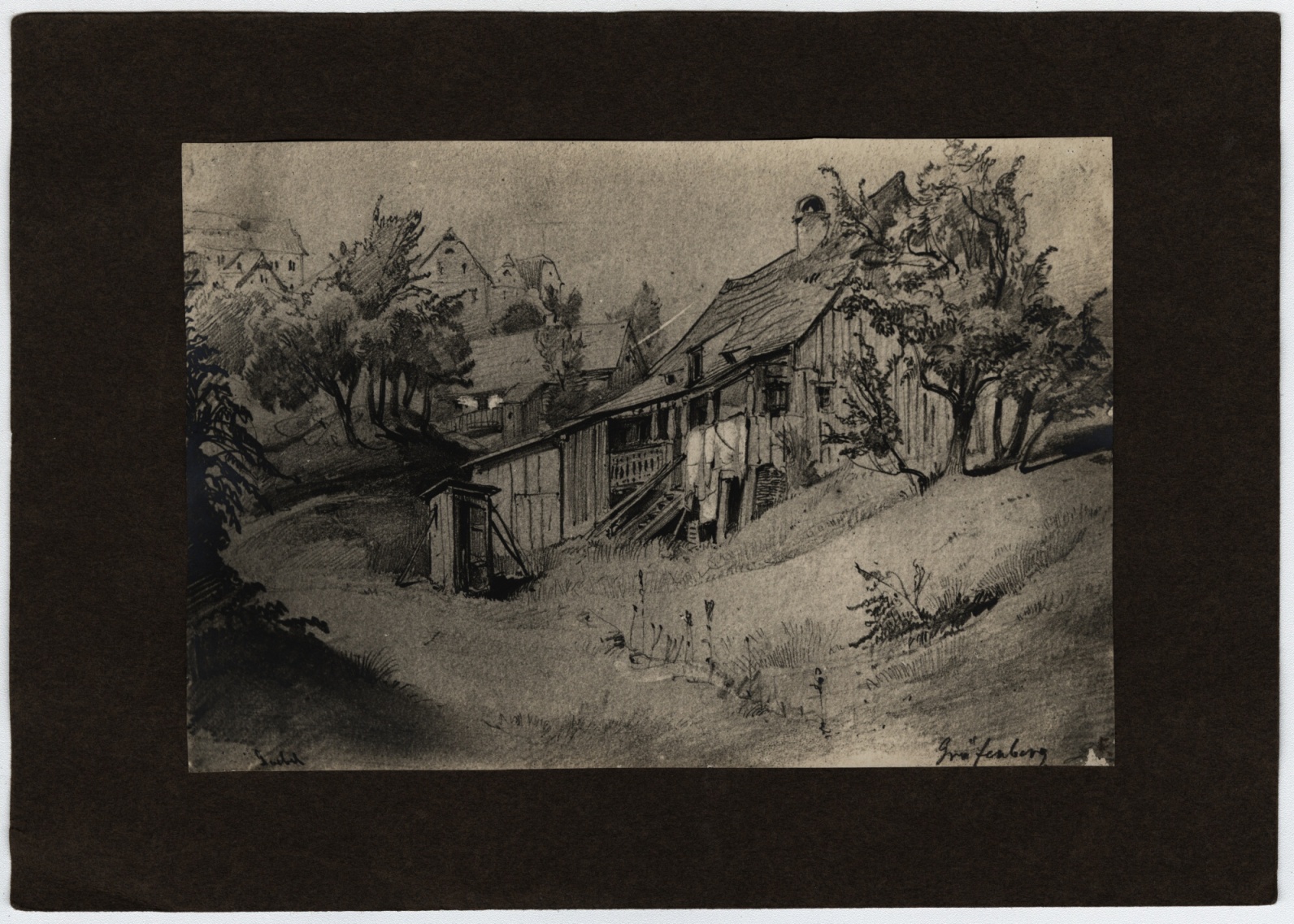 Náhledový obrázek Carl Goebel: dřevěný dům v jesenických lázních (asi r. 1847) - 2