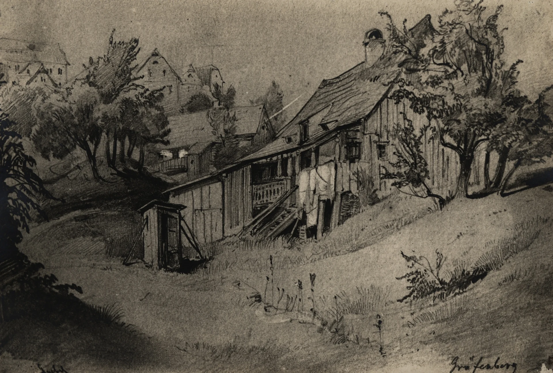 Náhledový obrázek předmětu Carl Goebel: dřevěný dům v jesenických lázních (asi r. 1847)