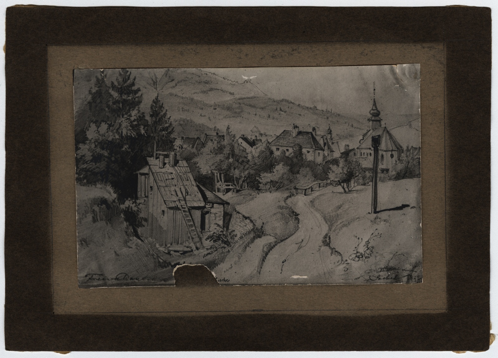 Náhledový obrázek Carl Goebel: střed města Jeseník (1847) - 2