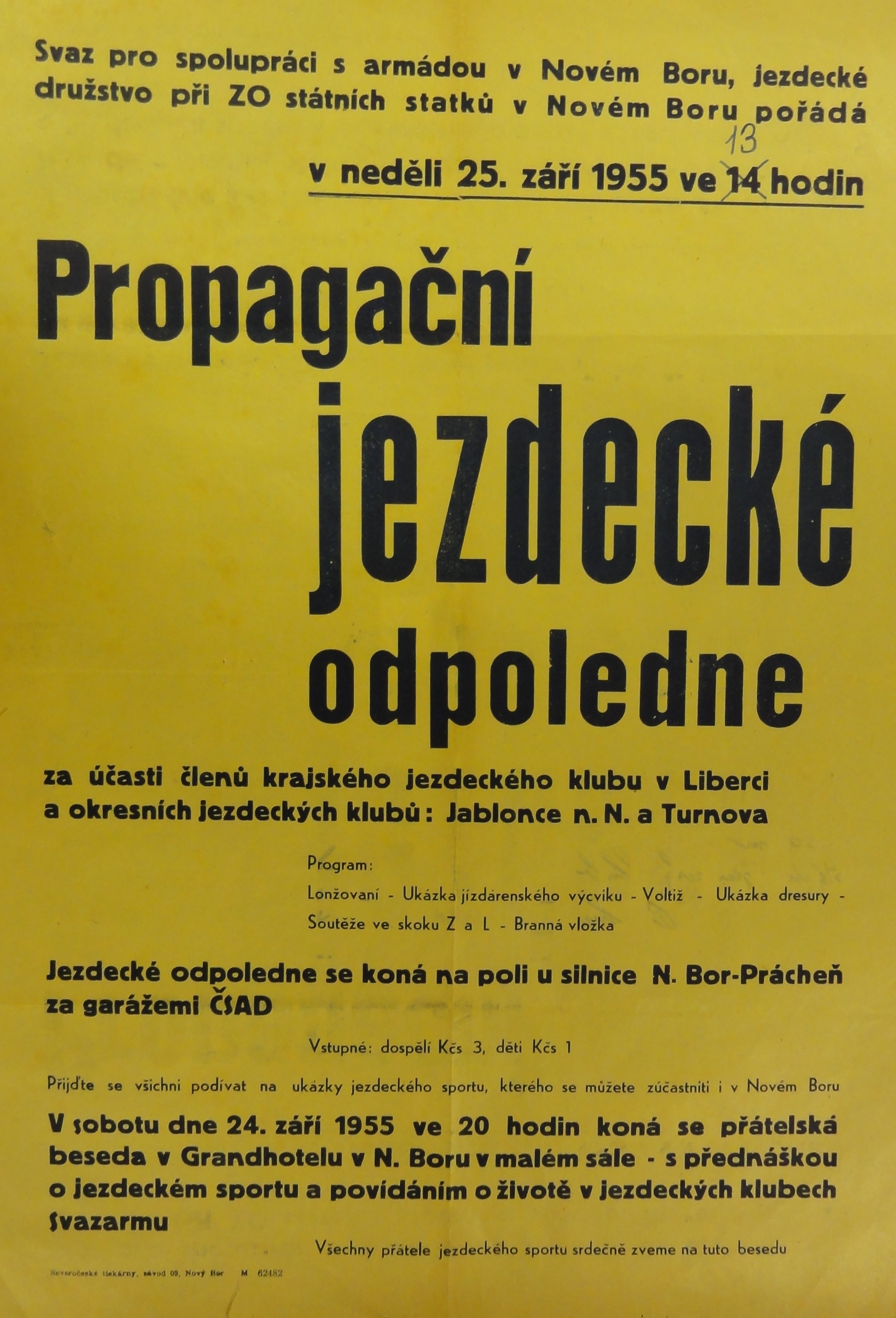 Náhledový obrázek Propagační jezdecké odpoledne v Novém Boru - 1