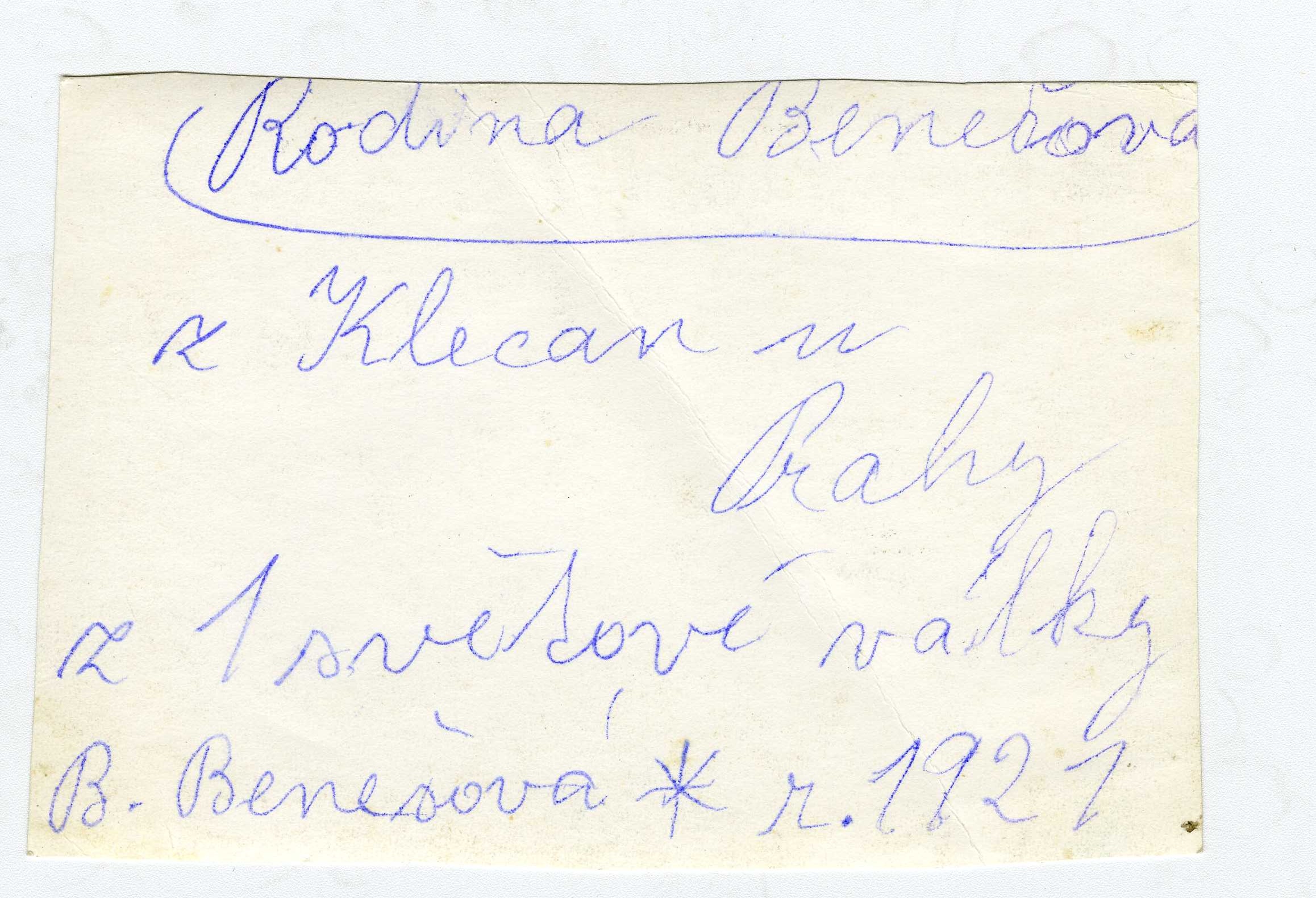 Náhledový obrázek Rodina Benešova - 2