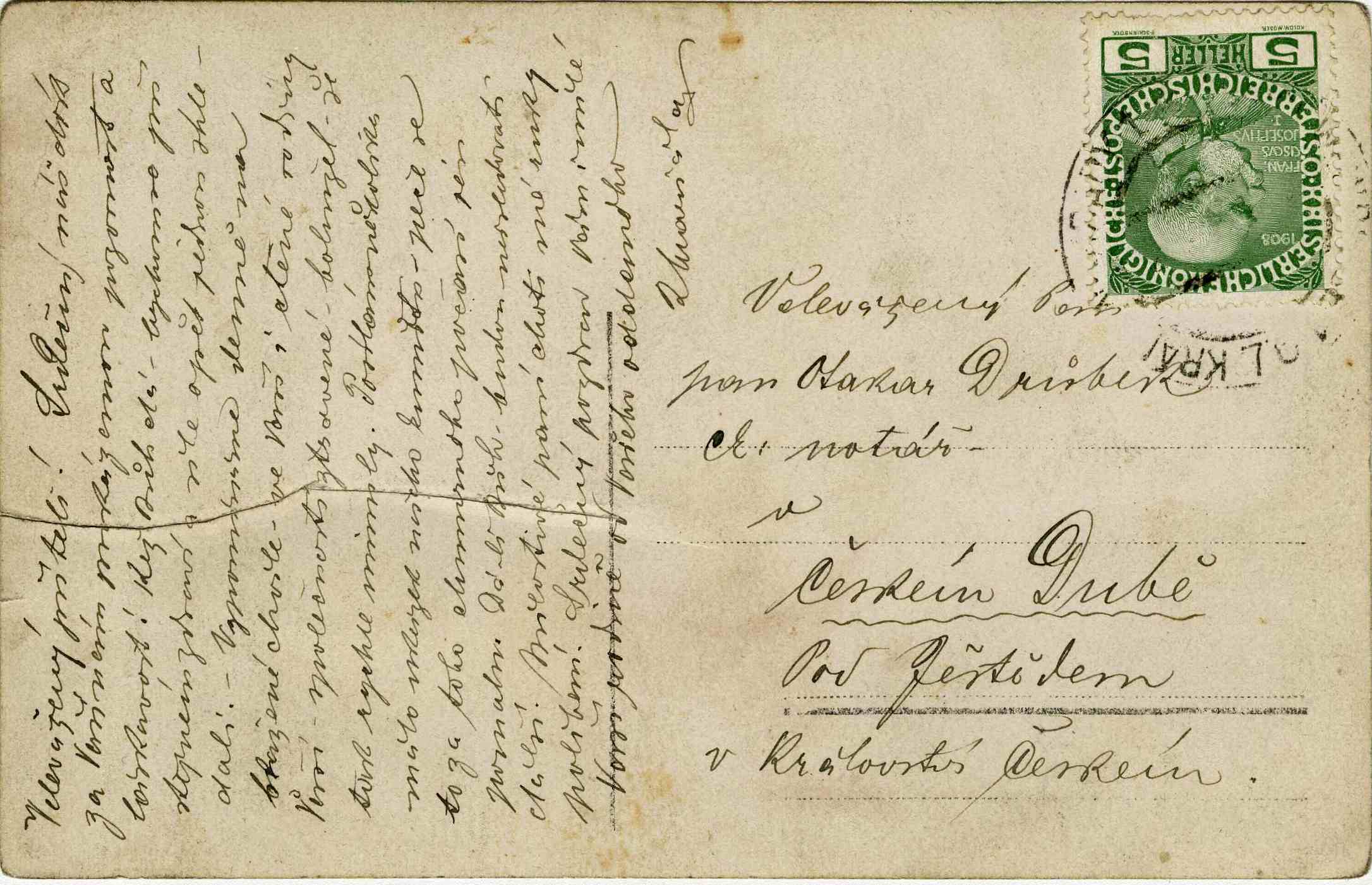 Náhledový obrázek Pohled s rodinou Antonína Drůbka (nar. 1859) - 2