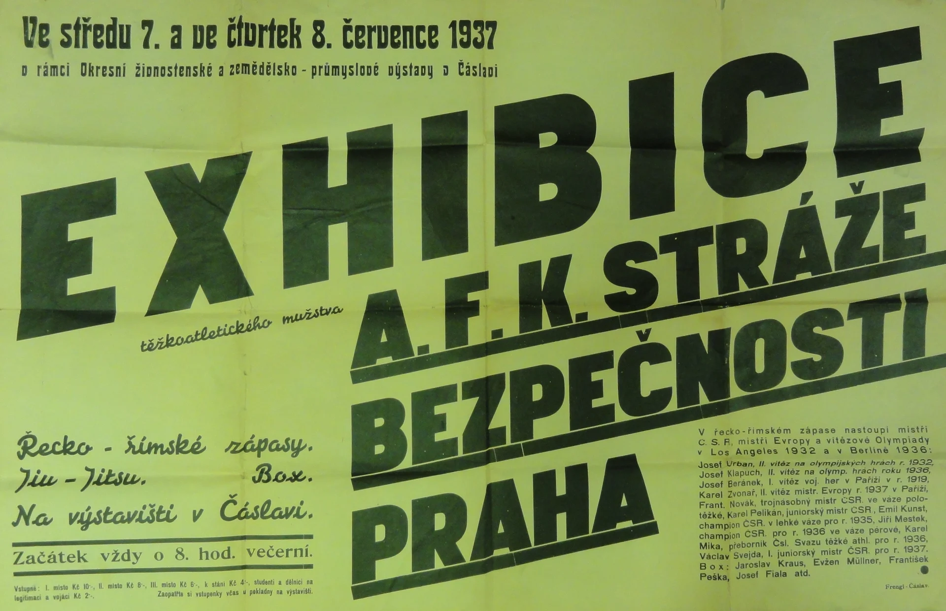 Náhledový obrázek předmětu Exhibice těžkoatletického mužstva A.F.K. Stráže bezpečnosti Praha