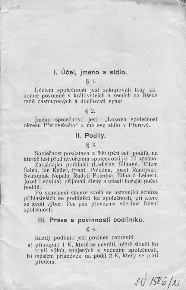 Náhledový obrázek Stanovy Losové společnosti okresu Přerov - 2