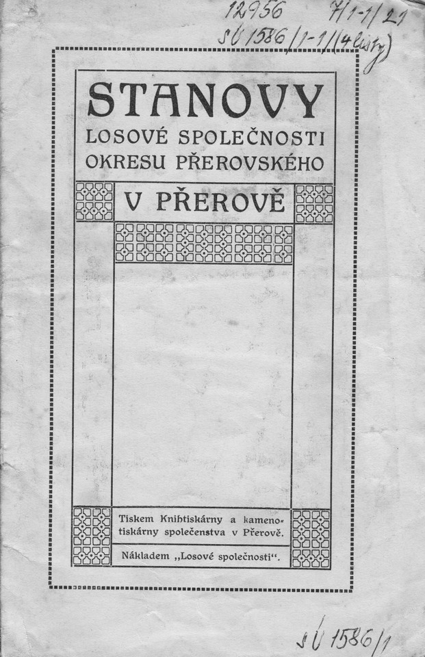 Náhledový obrázek Stanovy Losové společnosti okresu Přerov - 1