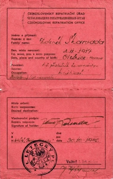 Náhledový obrázek předmětu Repatriační průkaz