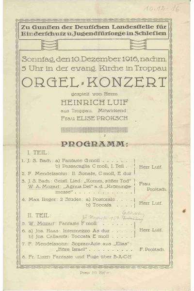 Náhledový obrázek předmětu Program koncertu