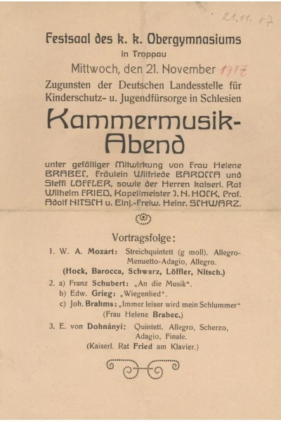 Náhledový obrázek předmětu Program koncertu
