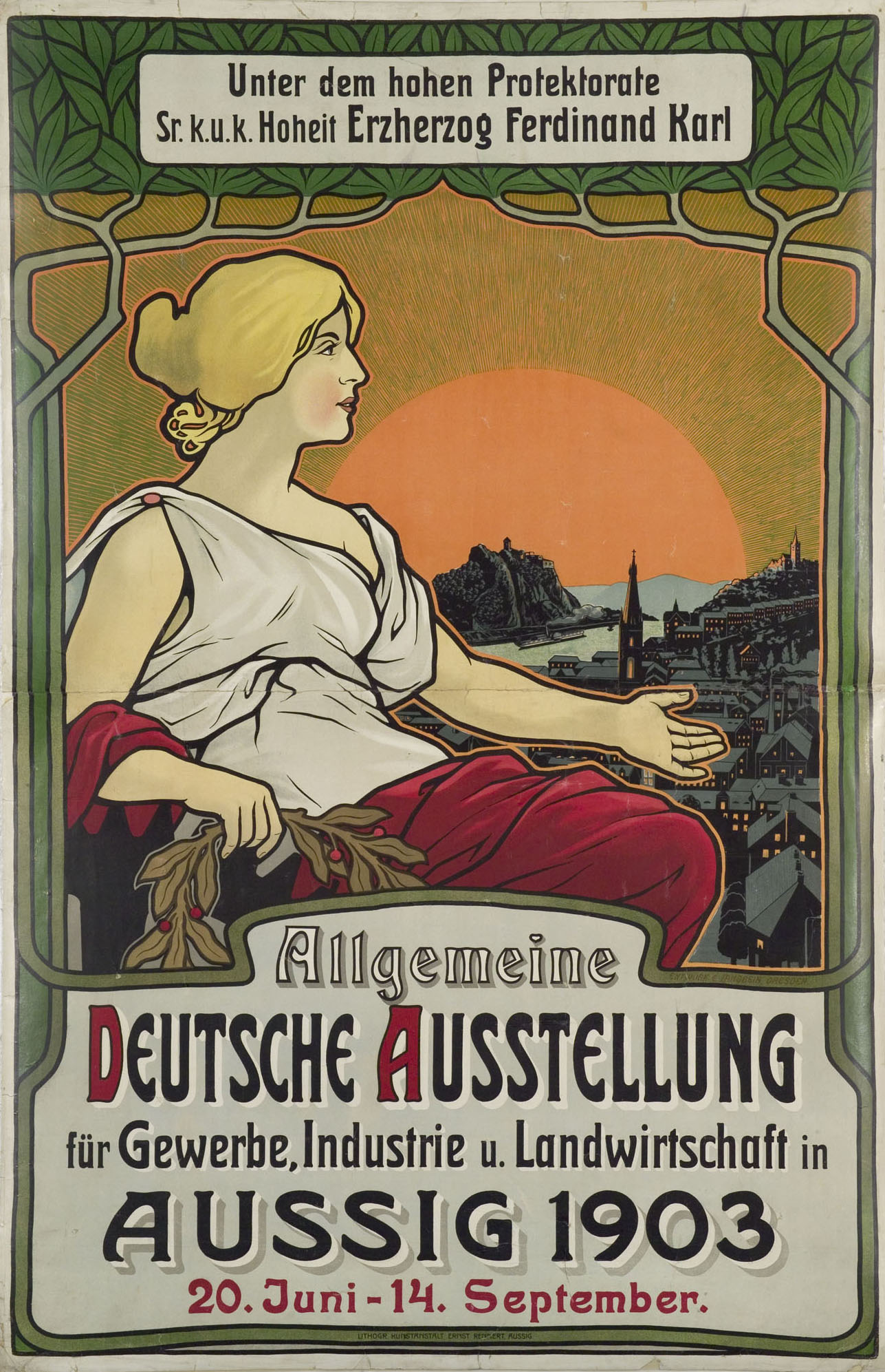 Náhledový obrázek Allgemeine Deutsche Austellung für Gewerbe.Aussig 1903 - 1