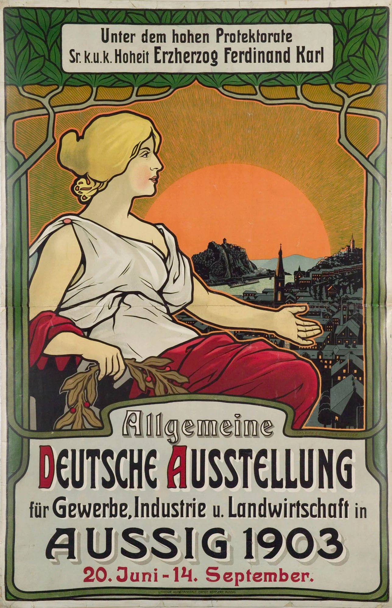 Náhledový obrázek předmětu Allgemeine Deutsche Austellung für Gewerbe.Aussig 1903