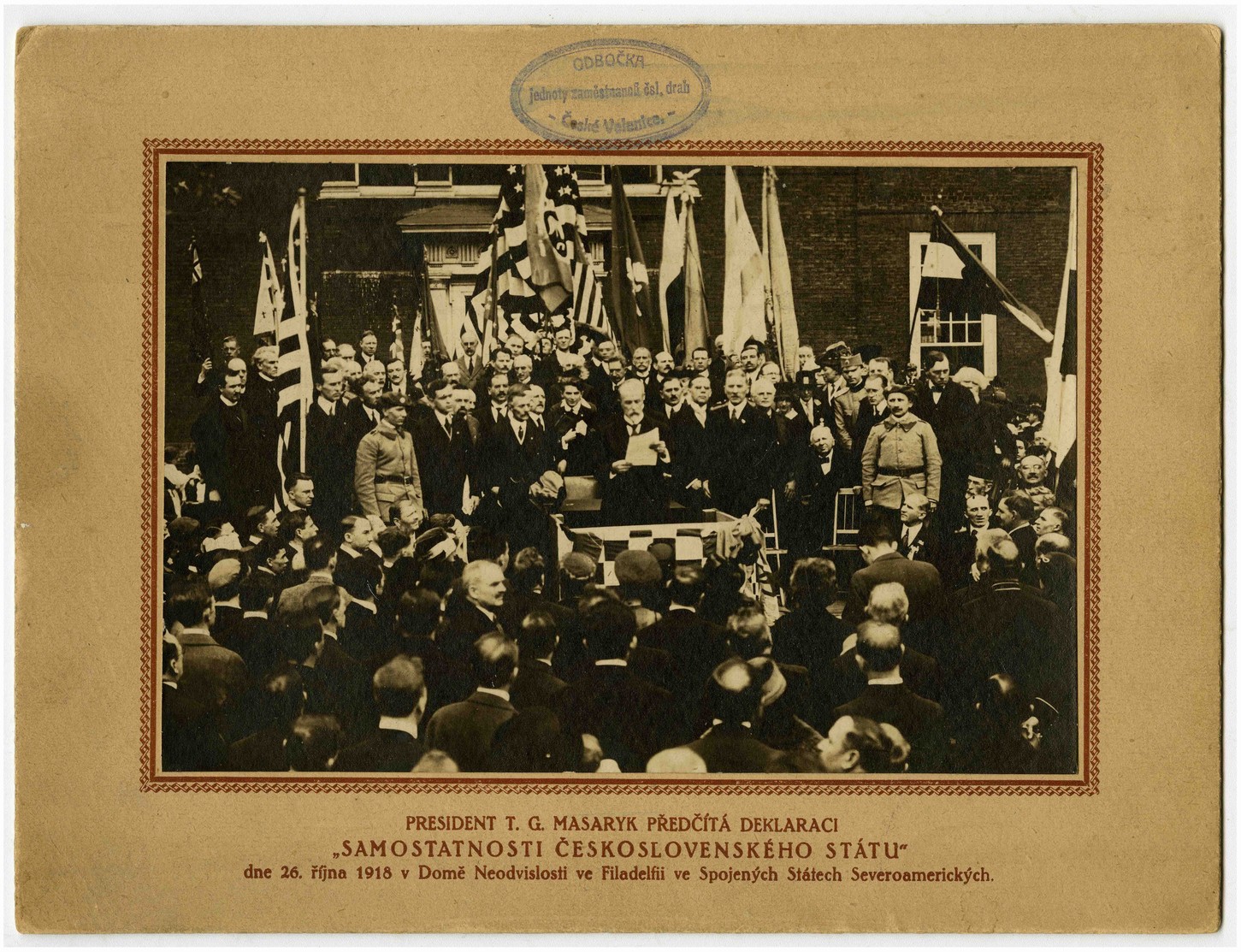 Náhledový obrázek President T.G. Masaryk předčítá deklaraci - 1