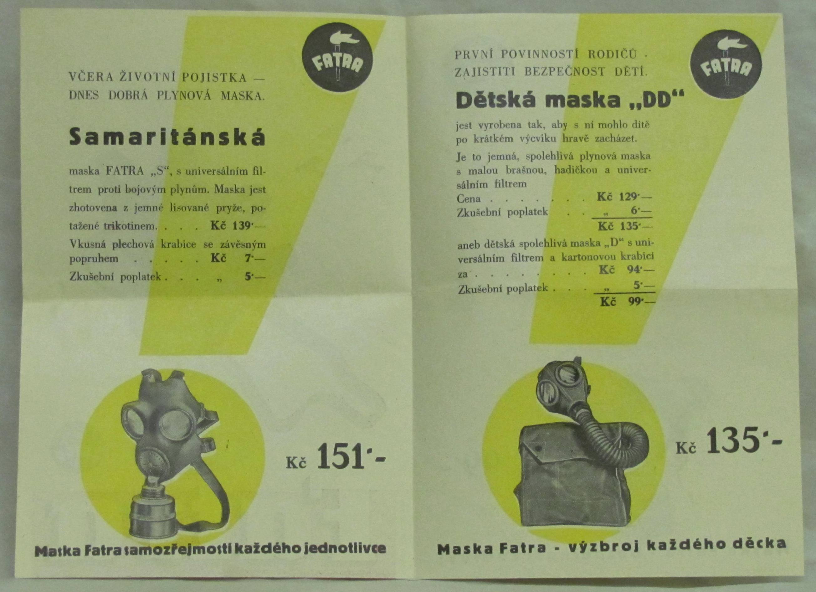 Náhledový obrázek Reklama firmy Fatra Napajedla na plynové masky - 2