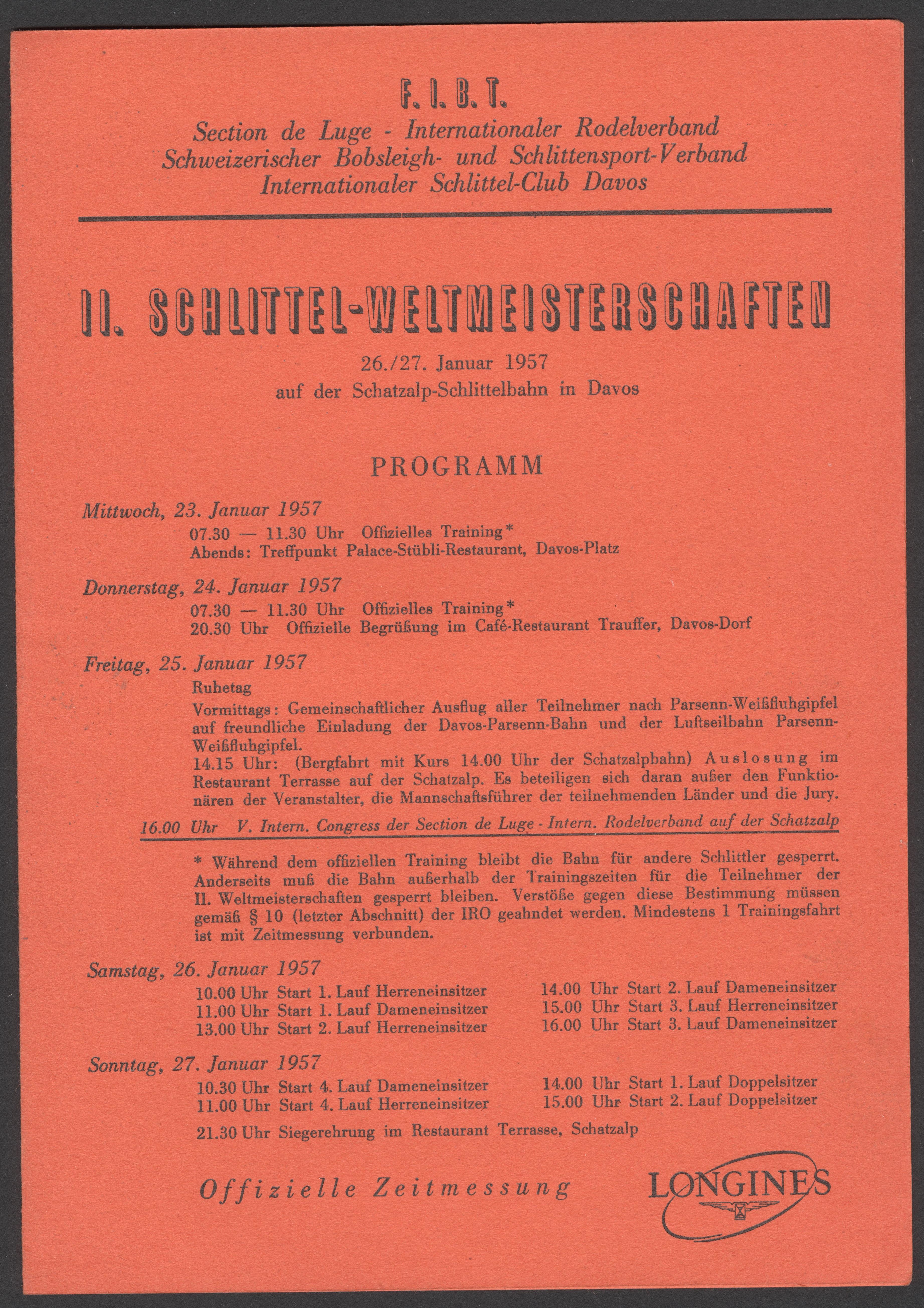 Náhledový obrázek Mistrovství světa v jízdě na saních. Davos 1957 - 2