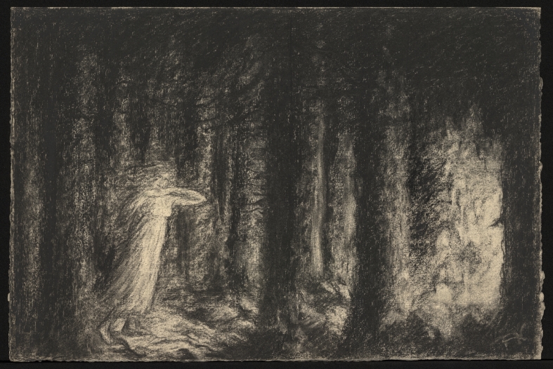 Náhledový obrázek Studie k ilustraci - Třicet litografií k básním a prósám E. A. Poe - 1