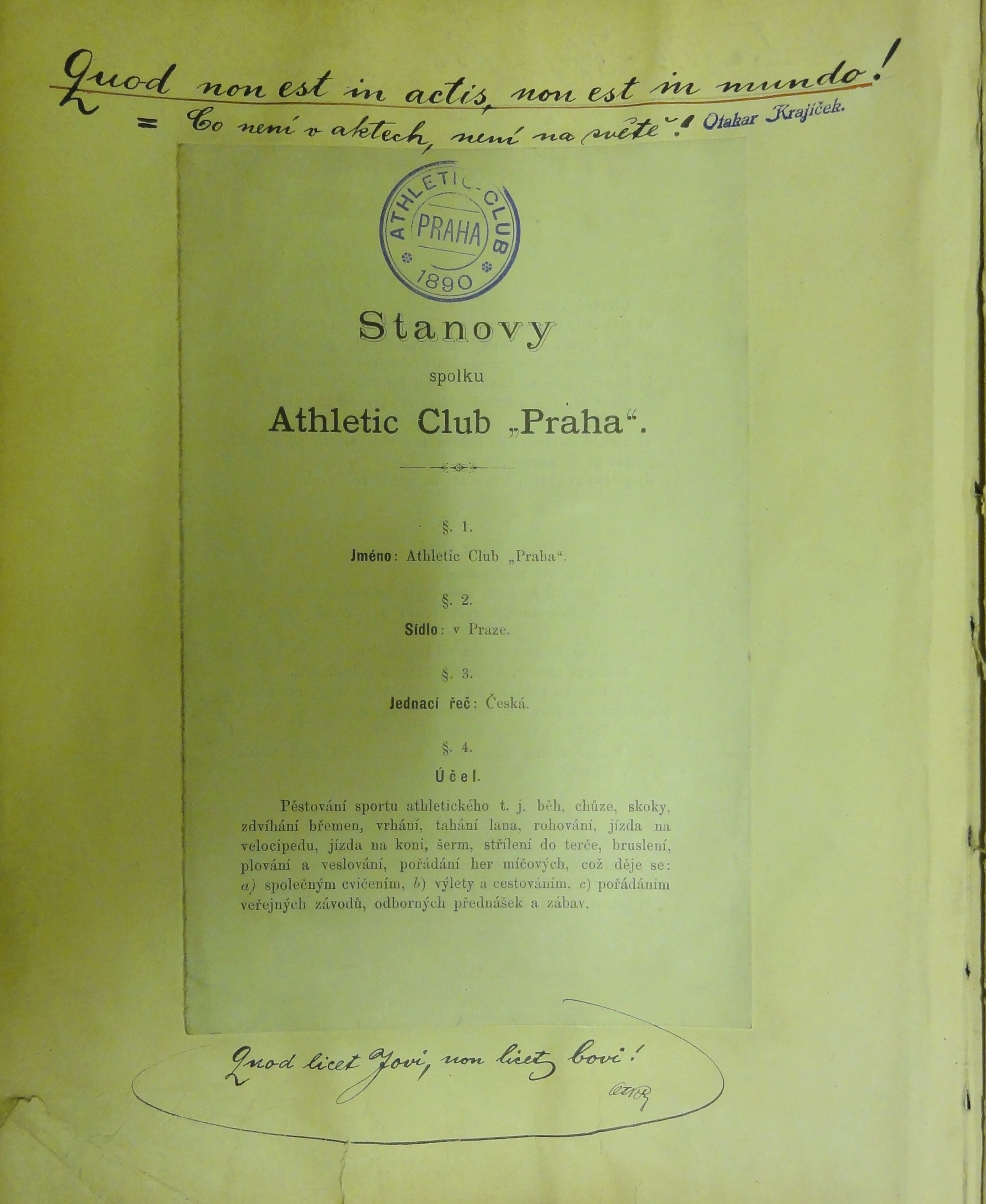 Náhledový obrázek Pamětní kniha A. C. Praha - 3
