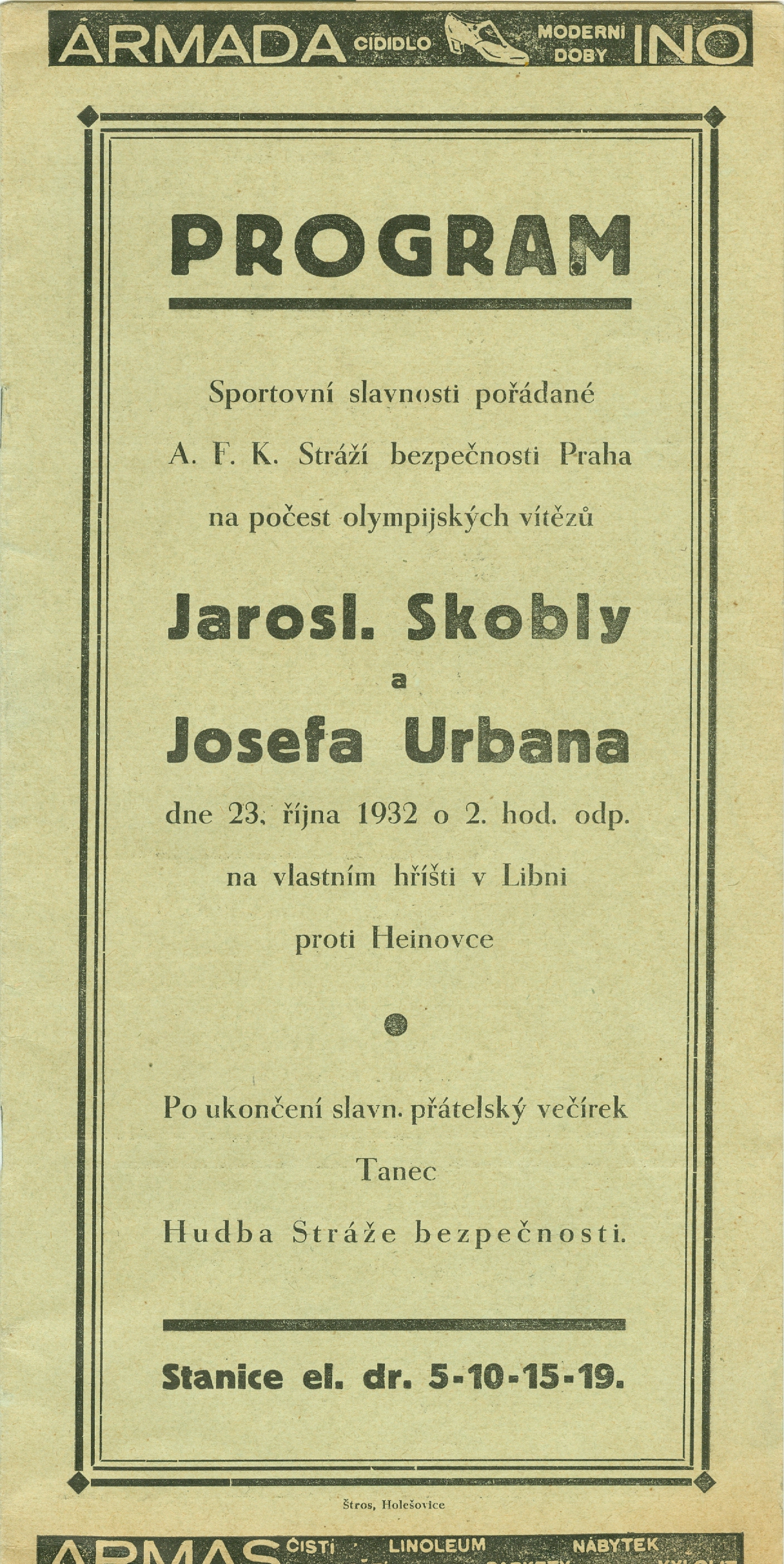 Náhledový obrázek Program sportovní slavnosti na počest olympijských vítězů - 1
