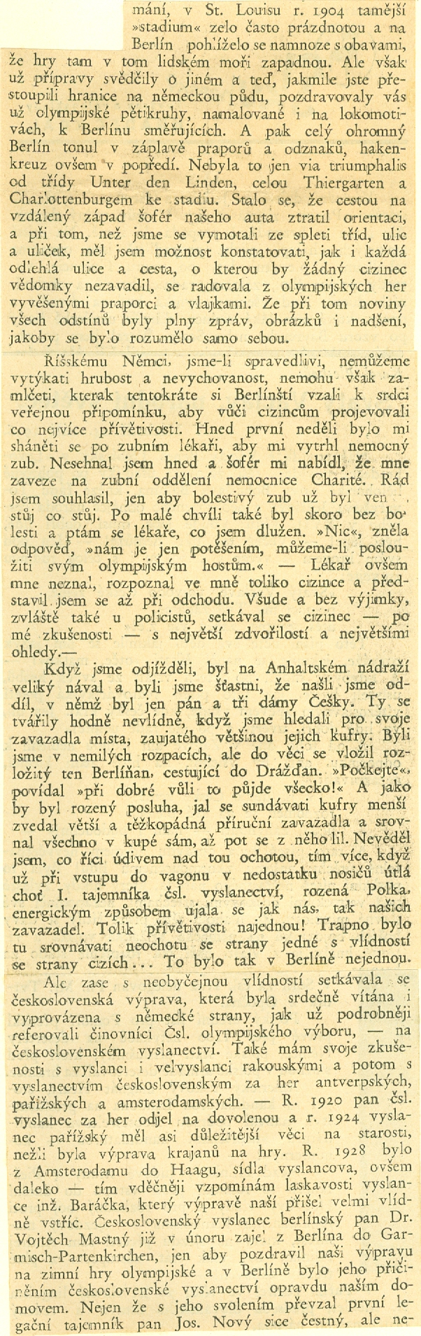 Náhledový obrázek Dojmy J. Gutha-Jarkovského z Olympijských her v Berlíně 1936 - 5