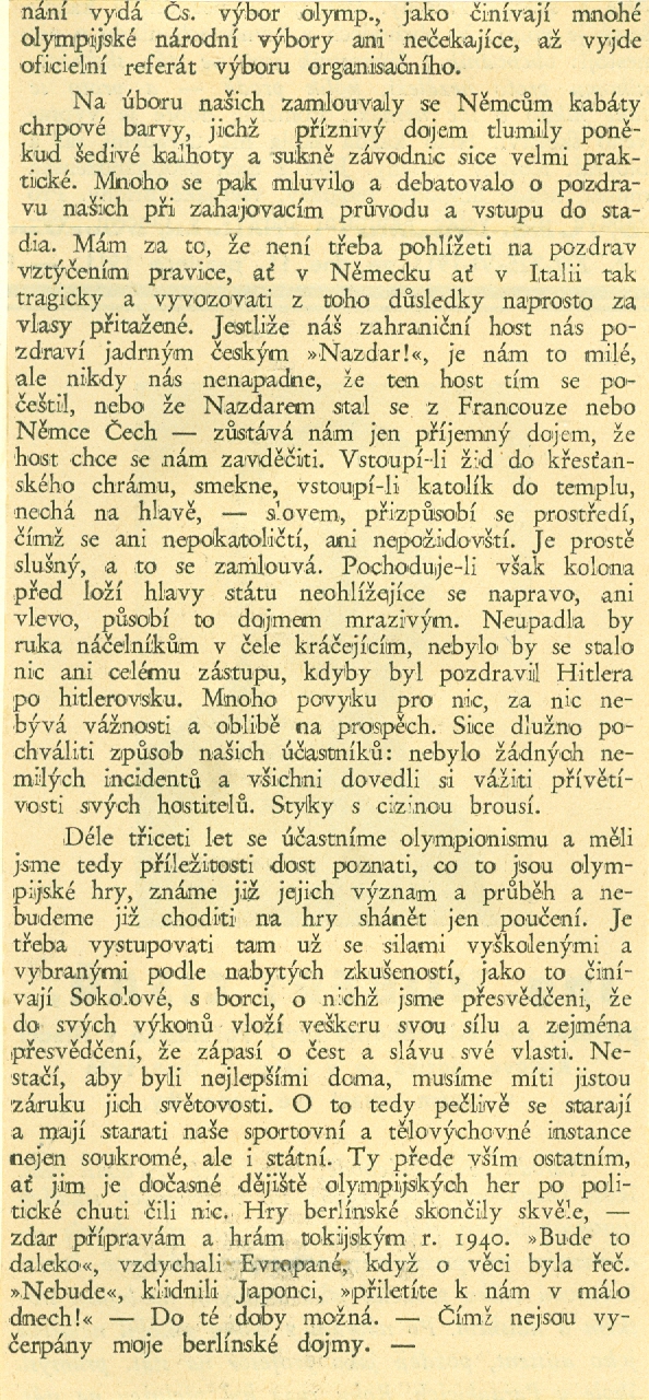 Náhledový obrázek Dojmy J. Gutha-Jarkovského z Olympijských her v Berlíně 1936 - 8