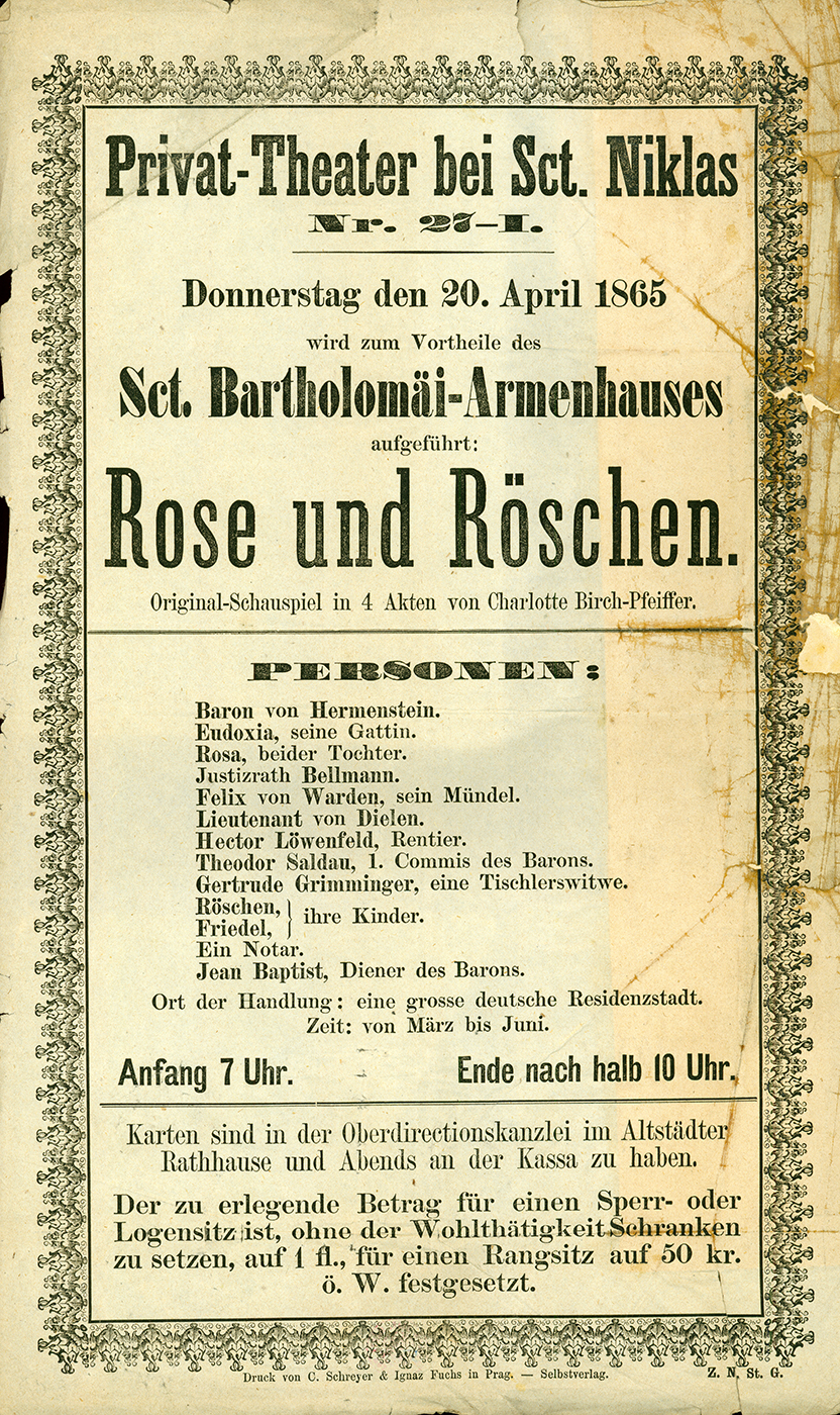 Náhledový obrázek Divadelní cedule Rose und Röschen (Růžena a Růženka) - 1