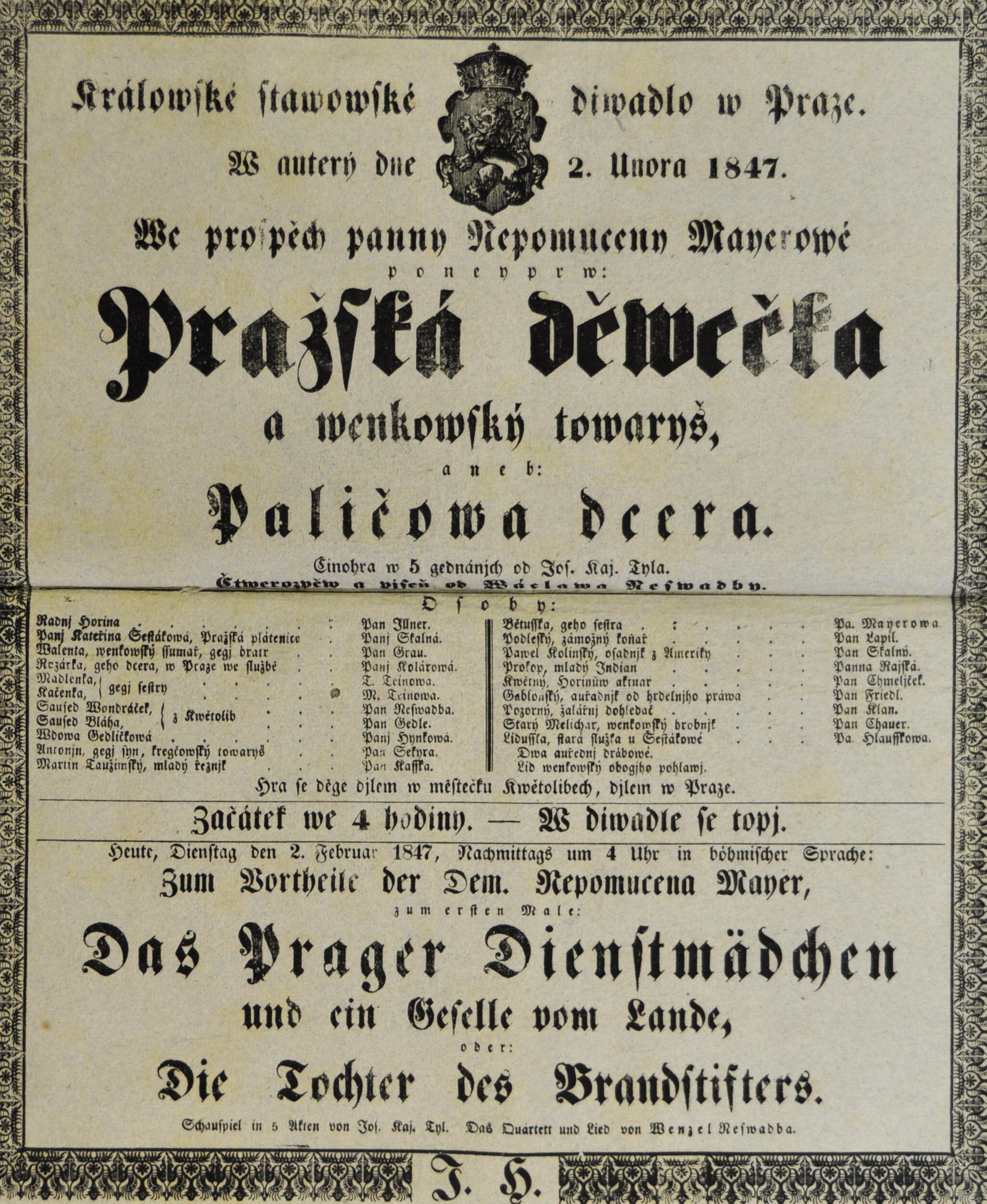 Náhledový obrázek Pražská děvečka a venkovský tovaryš aneb Paličova dcera - 1