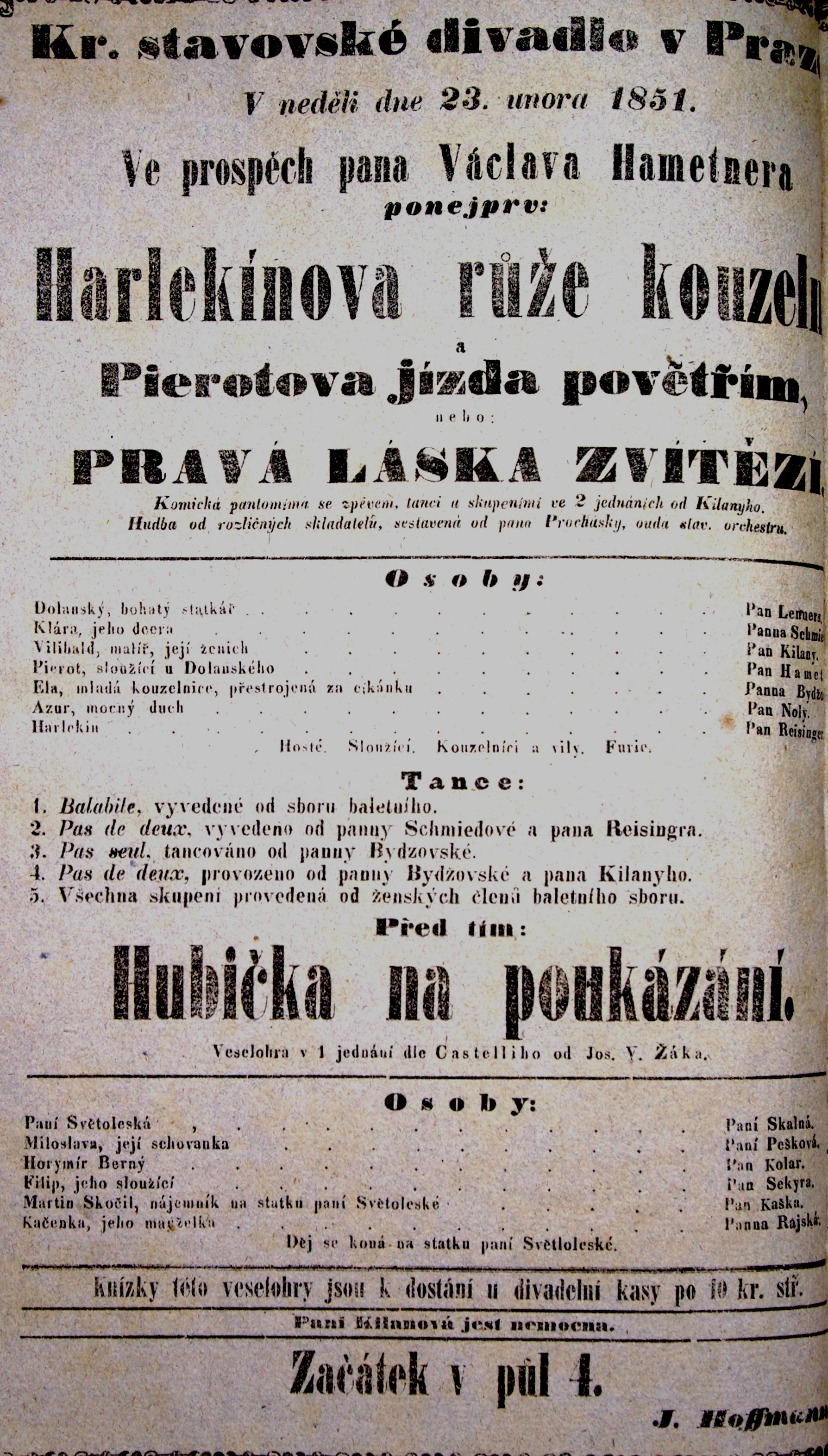 Náhledový obrázek předmětu Harlekínova růže kouzelná a Pierotova jízda povětřím. Hubička na poukázání.