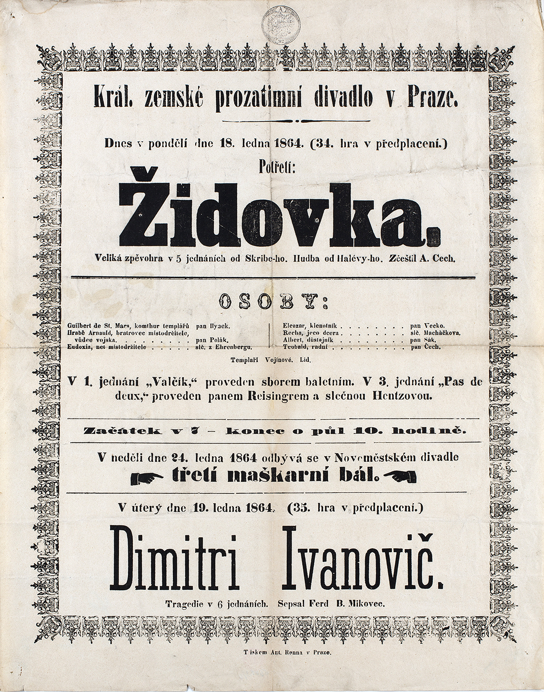 Náhledový obrázek Divadelní cedule Židovka - 1