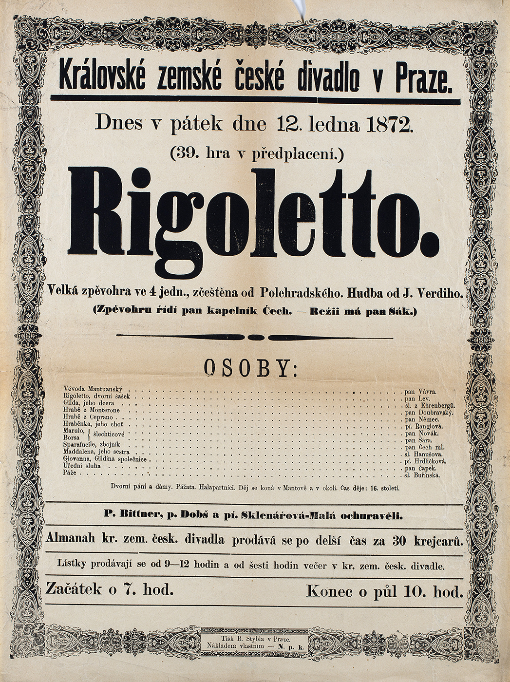 Náhledový obrázek Divadelní cedule Rigoletto - 1