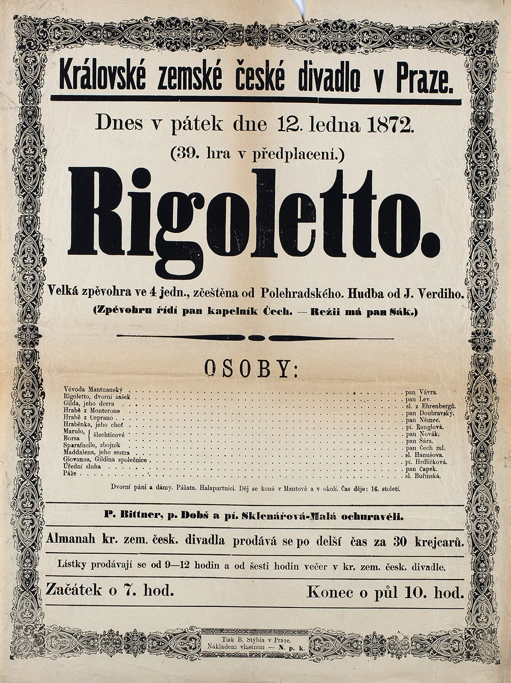 Náhledový obrázek předmětu Divadelní cedule Rigoletto