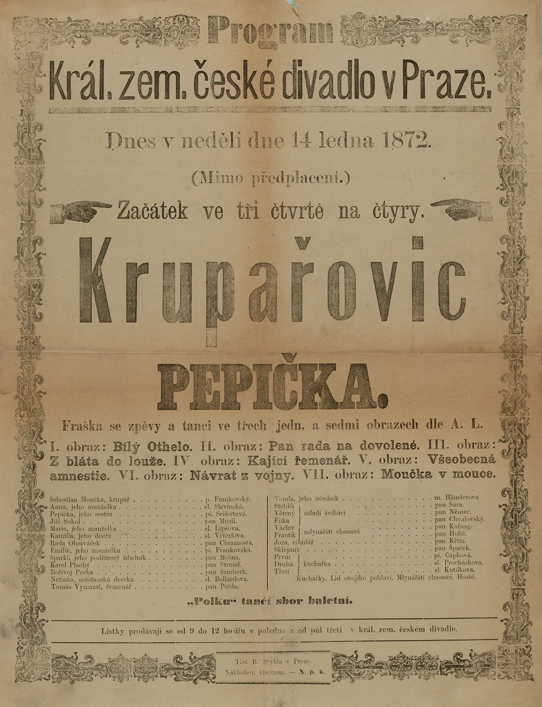 Náhledový obrázek předmětu Divadelní cedule Krupařovic Pepička