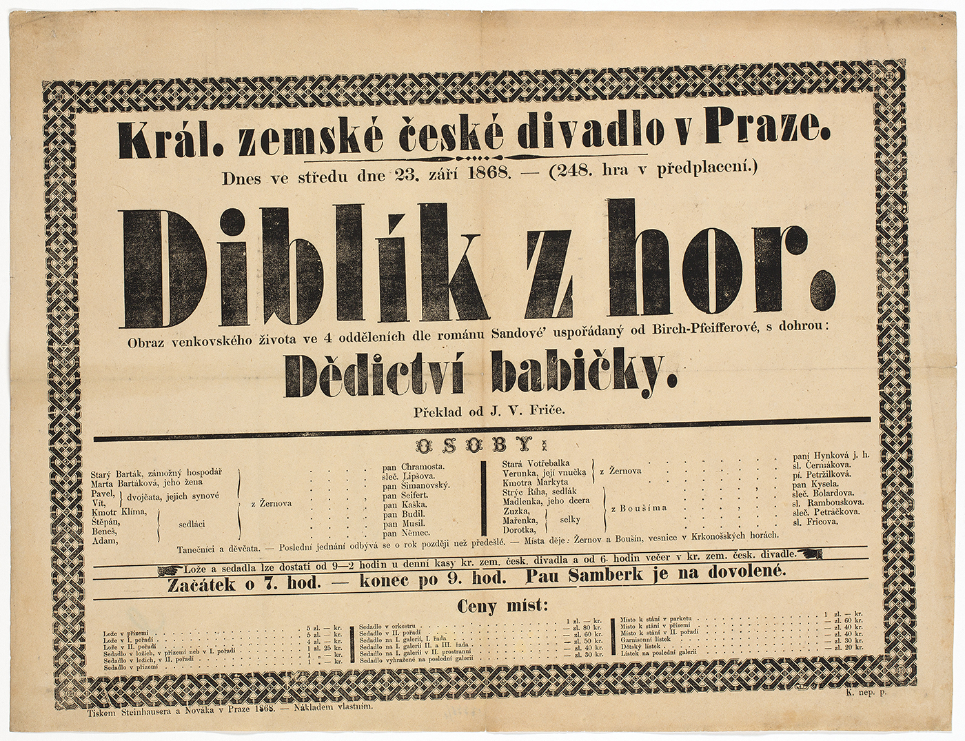 Náhledový obrázek Divadelní cedule Diblík z hor - 1