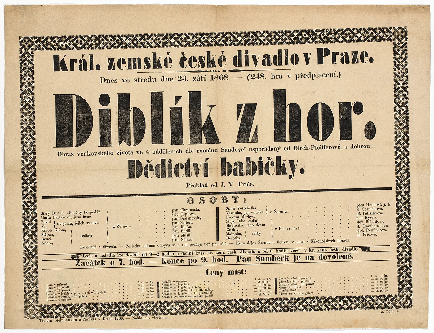 Náhledový obrázek předmětu Divadelní cedule Diblík z hor