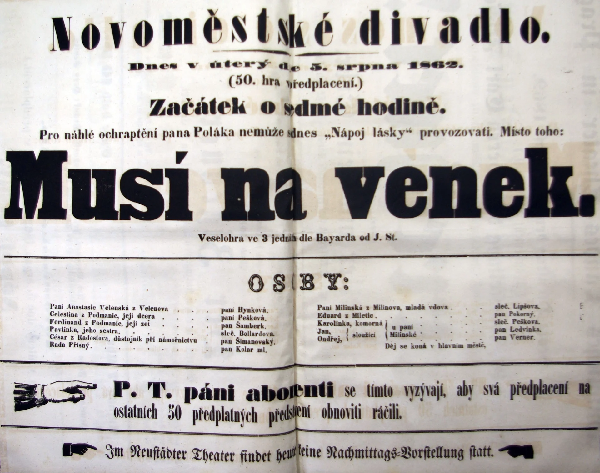 Náhledový obrázek předmětu Musí na venek