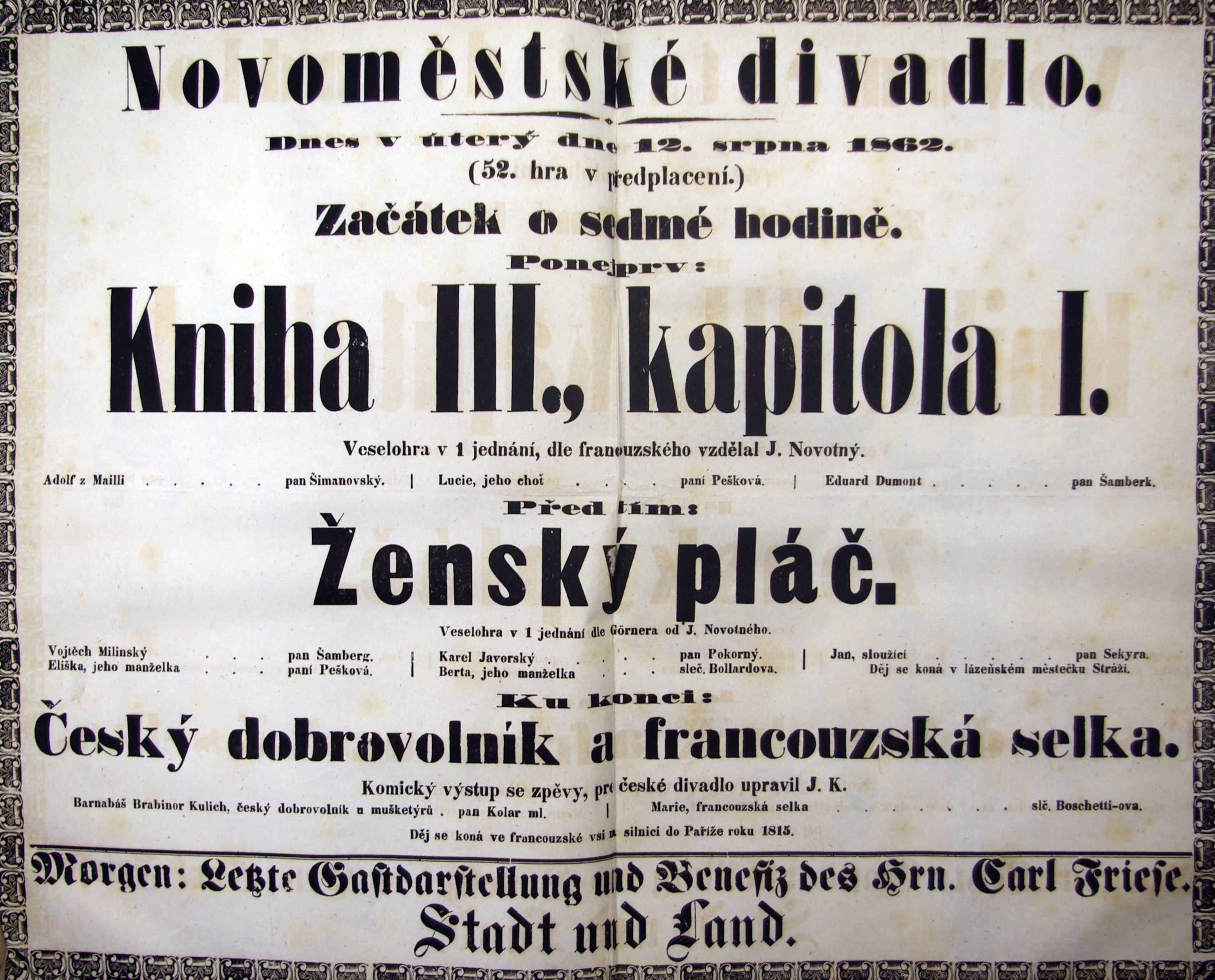Náhledový obrázek Kniha III., kapitola I. Ženský pláč. Český dobrovolník a francouzská selka. - 1