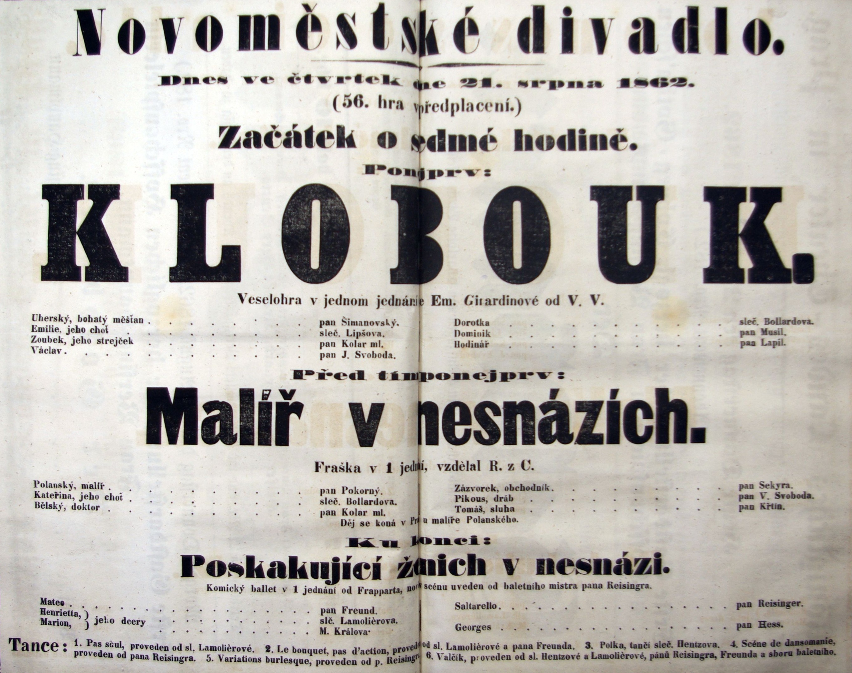 Náhledový obrázek Klobouk. Malíř v nesnázích. Poskakující ženich v nesnázi. - 1