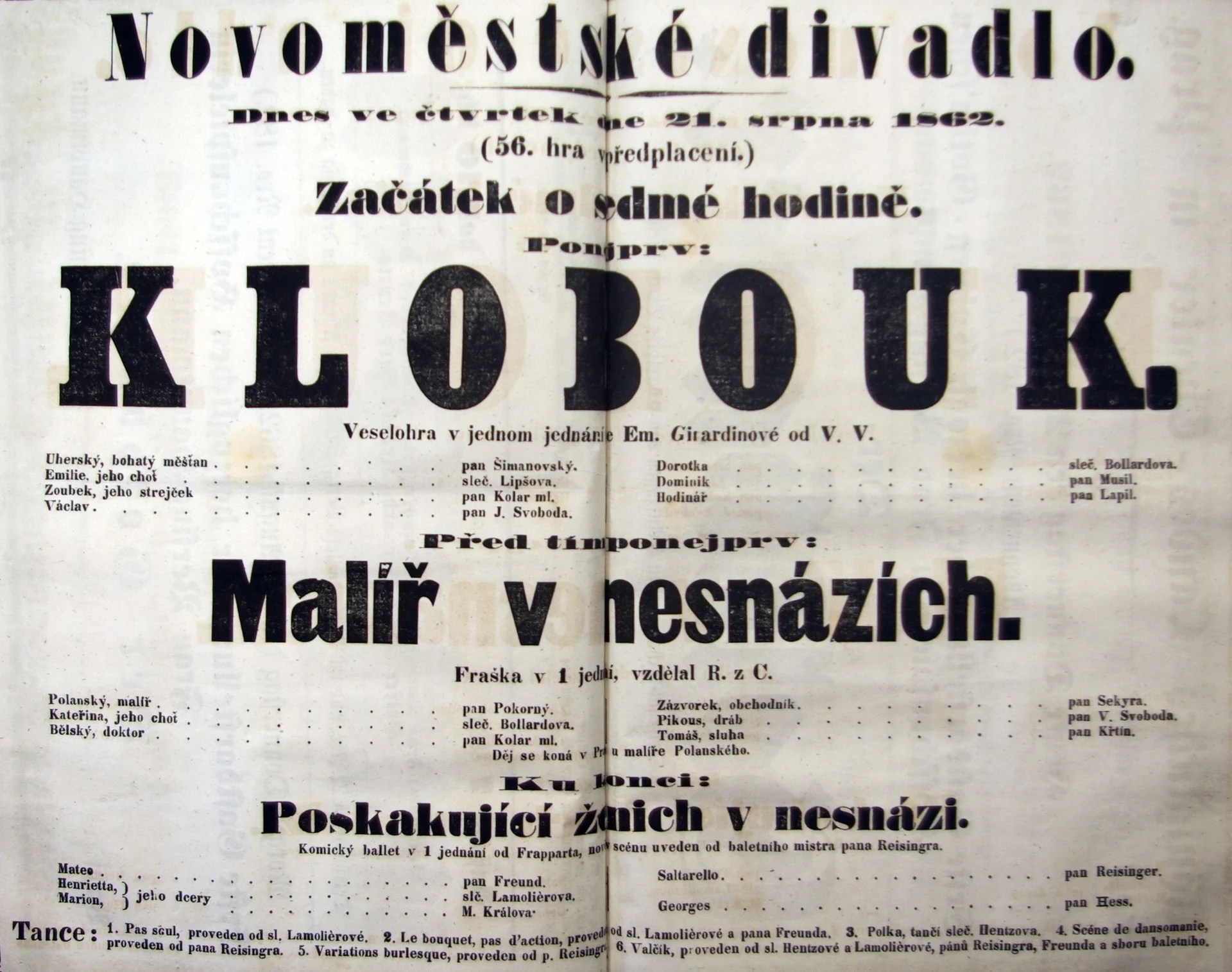 Náhledový obrázek předmětu Klobouk. Malíř v nesnázích. Poskakující ženich v nesnázi.