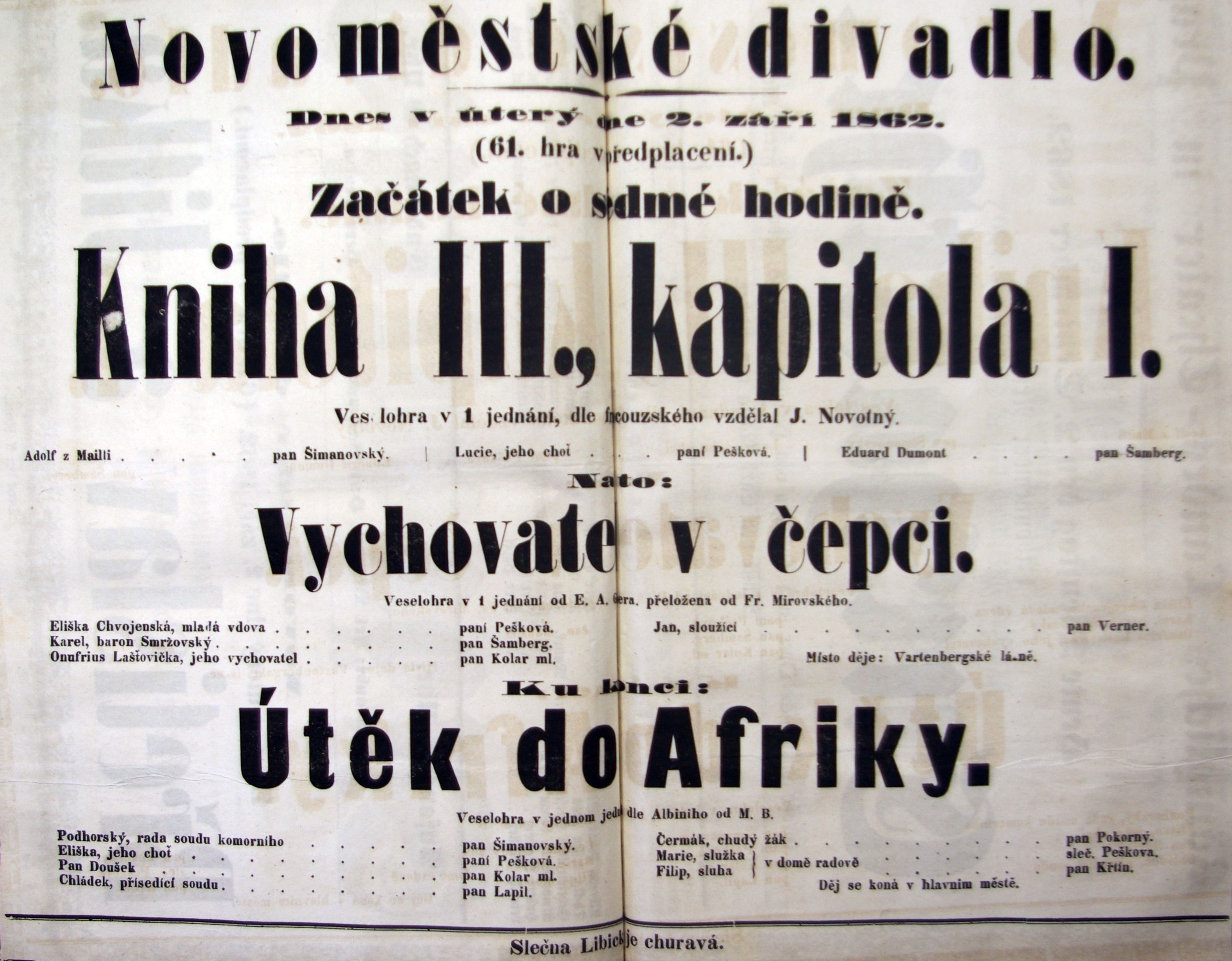 Náhledový obrázek Kniha III., kapitola I. Vychovatel v čepci. Útěk do Afriky. - 1