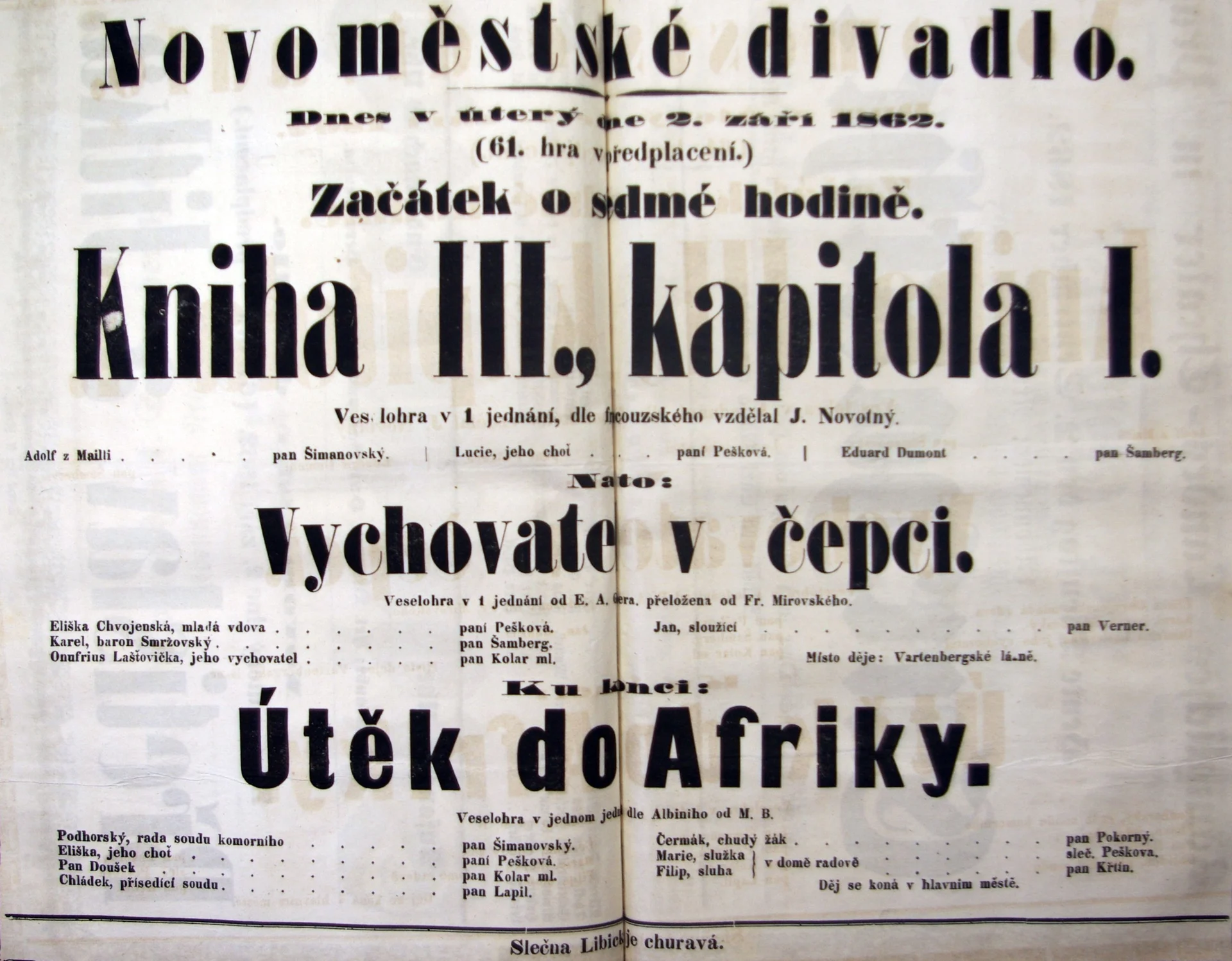 Náhledový obrázek předmětu Kniha III., kapitola I. Vychovatel v čepci. Útěk do Afriky.